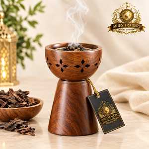 Quemador de incienso de acero inoxidable, soporte para carbón y bakhoor, chimenea para conos, incensario árabe para oud, difusor de aroma metálico, soporte de sobremesa - Product Image 3
