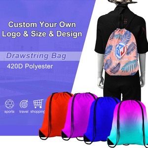Colorful <b>Drawstring</b> <b>Backpacks</b> Plain Dyed Polyester Sport Bag Portable Outdoor Use Multi Color Options Wholesale OEM Supplies - Product Image 4