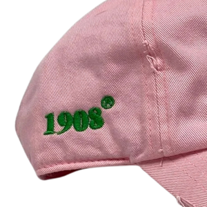 Casquette de baseball rose vieillie AKA Pink Hat avec lettres brodées vertes, ajustable, en coton, pour femme, idéale pour les sports décontractés en extérieur - Product Image 5