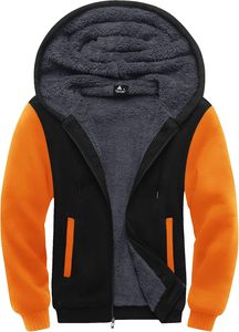 Sweat-shirt à capuche en molleton noir pour homme avec doublure en sherpa Coupe classique Vêtement décontracté d'hiver - Product Image 3