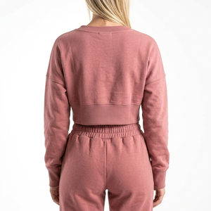 Sweat-shirt personnalisé imprimé pour femme, col rond, coupe droite, épaules tombantes, pour l'hiver et l'automne, avec transfert thermique frontal, faible MOQ - Product Image 2