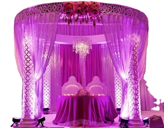 Modern Design Bruiloft Kristal Mandap Sets Indian Bruiloften Mandaps Voor Bruiloft Bloem Decoratie