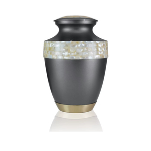 Urne funéraire artisanale en laiton vert sarcelle pour cendres humaines, grande taille adulte, avec tournesol gravé en argent - Product Image 3
