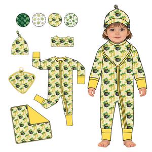 Conjunto <span class=keywords><strong>de</strong></span> pelele <span class=keywords><strong>de</strong></span> bambú personalizado al por mayor para el Día <span class=keywords><strong>de</strong></span> San Patricio con estampado <span class=keywords><strong>de</strong></span> trébol y cremallera para recién nacido - Product Image 1