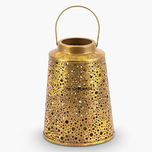 Elegant Design Gold Antique Finish Moroccan <b>Lantern</b> <b>Candle</b> for Home Decoration Hanging & Table Top Use Handmade - Product Image 1