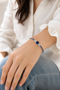 Brazalete de Zafiro Azul y Diamantes en Plata de Ley 92.5 KLSB-20785 - Product Image 5
