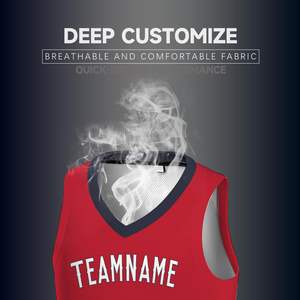 Maillots de basket-ball d'été personnalisés imprimés par sublimation, légers, respirants, 100% polyester, sans manches, antibactériens - Product Image 2