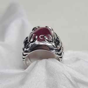 Natural <b>Ruby</b> <b>Mens</b> <b>Ring</b> Alpaca Mixed Metal Scorpion Handmade Gemstone Silver <b>Ring</b> Luxury Jewelry Gift For <b>Men</b> - Product Image 4