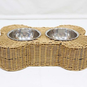 <b>Top</b> Rated Eco-Friendly Modern Oval Wire Frame Plastic & Iron <b>String</b> Raised Pet Food Water Station Dual Diner Base - Product Image 3