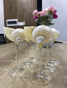 แก้วไวน์เปลือกหอยทำมือจากเวียดนาม แก้วเปลือกหอยธรรมชาติ สำหรับไวน์ ค็อกเทล ตกแต่งโต๊ะบาร์ธีมชายหาด - Product Image 5