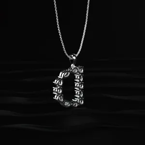 VVS-VS Clarity IGI Certified Elegant Design <b>D</b> Alphabet Labgrown CVD Diamond Pendant with <b>D</b>-E Color White Gold Solitaire <b>Necklace</b> - Product Image 4
