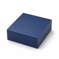 Boîte cadeau de luxe personnalisée bleue avec insert en velours pour collier, bague, bracelet, pendentif