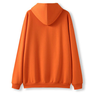 <b>Men's</b> Oversized Hooded <b>Sweatshirt</b> Solid <b>Orange</b> Color Casual Autumn Wear - Product Image 1