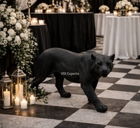 Sculpture de buste de tête de panthère noire classique en résine polyester pour décoration de mariage de luxe et événements thématiques