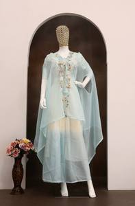 Embroidered Indo Western Lehenga Set Floral <b>Crop</b> <b>Top</b> Net Dupatta Skirt Party Wedding Outfit - Product Image 2