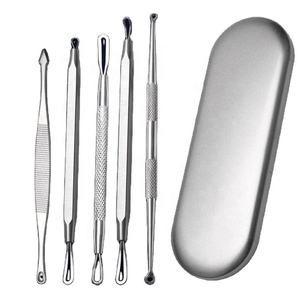 Juego de 5 Herramientas Profesionales de Acero Inoxidable para Eliminar Puntos Negros, Extractor de Acné, Espinillas y Comedones, Kit de Cuidado de la Piel - Product Image 5