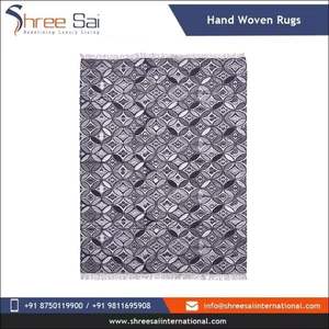 พรมผ้าฝ้ายธรรมชาติปูพื้นแบบแบนทอสไตล์ dhurrie เป็นมิตรต่อสิ่งแวดล้อมสำหรับห้องครัวระเบียงหรือเด็กเล่นบริเวณห้อง - Product Image 3