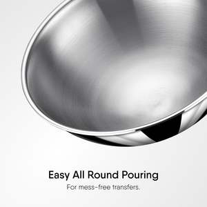 Olla Tasla de Acero Inoxidable Triple con Tapa, Base de Inducción, Kadai sin Asa, Compatible con Estufas de Inducción y Gas - Product Image 3