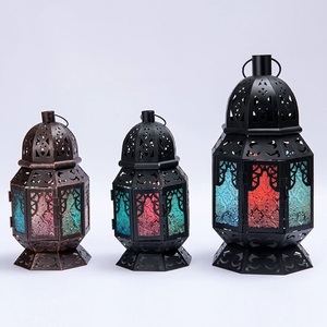 Farol Marroquí Exclusivo de Vidrio de Color, Faroles Modernos Hechos a Mano, Decoración de Jardín, Faroles Colgantes Decorativos - Product Image 4