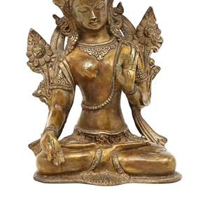 10 \ "déesse bouddhiste tibétaine blanc Tara sculpture en laiton Statue - Product Image 1