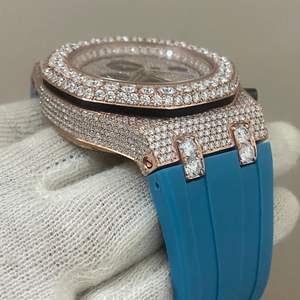 Reloj Unisex con Incrustaciones de Moissanita, con Fecha Automática, Diamantes Incoloros de Alta Calidad, Precio de Mayoreo, Superventas - Product Image 4