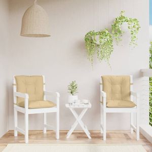 Juego de 2 Cojines para Silla de Exterior en Color Beige Melange, 100% Poliéster, Respaldo Bajo con Diseño Elegante - Product Image 3