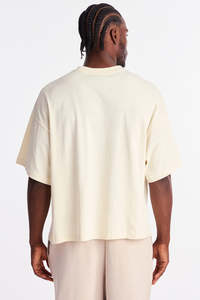 Chemises pour hommes vintage de haute qualité, coupe oversize à épaules tombantes, impression de logo personnalisée, coton 240 g/m², vente en gros, tissu jersey vierge - Product Image 5