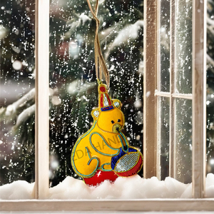 Sphère de splendeur d'éléphant faite à la main ornements d'arbre de Noël indiens de haute qualité brodés graphiques perlés boule de Noël - Product Image 1