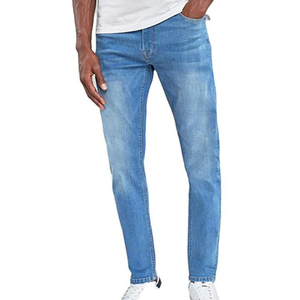 Prix de gros – Jean en denim pour homme, coupe droite, slim, fuselé, délavé foncé, style vintage, décontracté, classique, poids lourd - Product Image 3