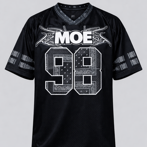 Venta al por Mayor de Camisetas de Fútbol Americano de Malla Oversize para Hombre, Estilo Urbano Negro con Estampado Paisley, Número y Logotipo Personalizados, Fabricante OEM ODM - Product Image 3