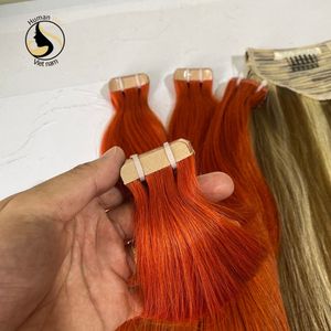 Cinta recta de hueso ruso para extensión de cabello, cabello 100% humano, pelo virgen teñido, con cutículas alineadas, novedad, precio al por mayor - Product Image 5