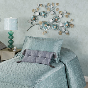 Arte Floral Metálico Azul Agua para Pared, Escultura Botánica Colgante con Hojas y Pétalos para Baño, Dormitorio, Decoración Inspirada en la Naturaleza - Product Image 5