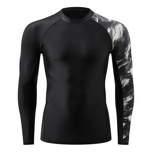 Camiseta de Compresión Deportiva Larga para Hombre con Protección Solar, Logotipo Personalizado Impreso, Protección UV, para MMA, BJJ y Surf, Sublimada - Product Image 3