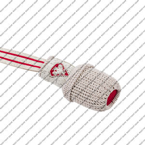 Nœud de sabre polonais en fil de bullion blanc, fait main, en matériau personnalisé, avec logo brodé en bullion, de la marque Root Fight Gear. - Product Image 3