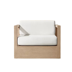 Sillón de Exterior Premium, Diseño Geométrico de Madera de Teca Sólida, Cojín Grueso y Suave, Resistente a la Intemperie, Muebles de Jardín Modernos - Product Image 4