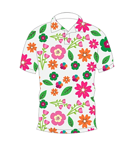 เสื้อโปโลพิมพ์ลายดอกไม้สีขาวสำหรับผู้ชาย แบบสั่งทำพิเศษ แขนสั้น ระบายอากาศได้ดี น้ำหนักเบา เหมาะสำหรับใส่เล่นกอล์ฟในฤดูร้อน - Product Image 4
