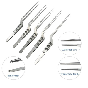 <b>Neurosurgery</b> Micro Tweezers Forceps with Teeth Stainless Steel Neuro Surgical <b>Instruments</b> Microsurgery Tissue Holding Forceps - Product Image 2