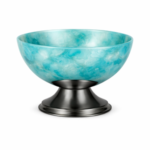 Nouveauté : élégante coupelle décorative en résine verte et blanche avec base noire pour la décoration de la maison et du bureau de luxe, pièce maîtresse élégante - Product Image 2