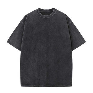 T-shirt streetwear uni grande taille pour homme, coupe classique, 100% coton toile, respirant, écologique, décontracté - Product Image 3