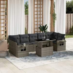 Conjunto de Sofás de Jardín de Ratán PE Gris Grande, Colección de Muebles de Exterior Elegantes - Product Image 1