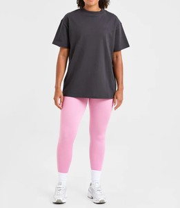 Camiseta de Cuello Redondo Extra Grande para Mujer, con Logotipo Personalizado, al por Mayor, de Color Sólido, Manga Corta, Corte Holgado, Transpirable, para Todas las Temporadas - Product Image 3