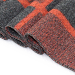 Classic Long Wool Scarf Men Color Blocking Thermal Insulation Winter Warm Knitted Scarf Adult Gray Orange Pattern 2026 - Product Image 2
