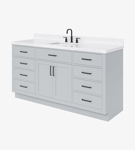 Meuble-lavabo de salle de bain personnalisé Timothy 66 pouces, meuble simple avec lavabo, seulement 5 options de finition, directement de l'usine au Vietnam - Product Image 2