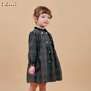 Robe trapèze classique en flanelle DR4513, broderie florale faite main, collection automne, vêtements pour enfants en gros par Babeeni - Product Image 6