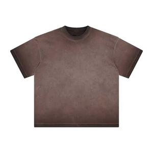 เสื้อยืดคอตตอนหนานุ่ม ล้างสีแบบแอซิดวอช สไตล์หรูหรา โอเวอร์ไซส์ สตรีทแวร์ ลายกราฟิกแบบกำหนดเอง เสื้อยืดผู้ชาย ผ้าหนานุ่ม ซักแล้ว พรีเมียม โอเวอร์ไซส์ - Product Image 6