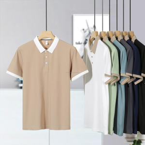 Chemises de tennis pour hommes personnalisées, polos à manches courtes, coton polyester, design imprimé décontracté avec fonction anti-froissement, taille XL, golf - Product Image 1