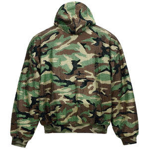 Sweat à capuche zippé camouflage avec strass pour homme |   Veste streetwear camouflage |   Fabricant de logos personnalisés OEM - Product Image 6