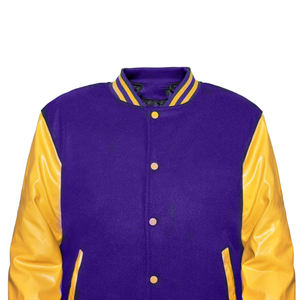 Chaqueta Varsity Unisex Personalizada al por Mayor con Diseño de Dibujos Animados, Ecológica, Forro de Poliéster, Exterior de Nailon/Algodón, Posición Frontal - Fort Worth - Product Image 2