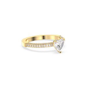 REYES Timeless 14K Solid Gold Heart Shape 1.36 Carat Lab Grown Diamond Solitaire Rings For Women Luxury Bridal Gift Fine Jewelry - Product Image 3
