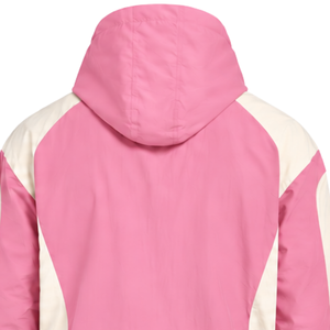 Mens <b>Pink</b> Neutral Colorblock Nylon <b>Hoodie</b> Shorts Set Lightweight Quarter Zip Running Training Gym Casual Sportswear Outfit - Product Image 4